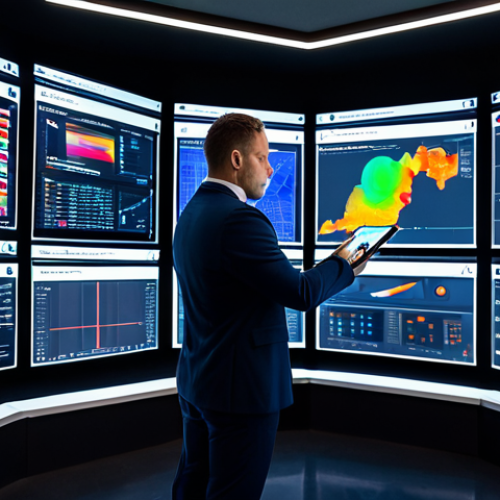 Home 7 A professional sports data analyst, fully clothed in a modest business suit, is intently observing multiple large, futuristic screens displaying complex sports data visualizations, including heatmaps and player tracking patterns. They are in a modern, brightly lit sports analytics control room, surrounded by cutting-edge technology. The analyst holds a tablet, making notes, emphasizing high-level strategic decision-making through data. safe for work, appropriate content, fully clothed, professional, perfect anatomy, correct proportions, natural pose, well-formed hands, proper finger count, natural body proportions, professional photography, high quality.